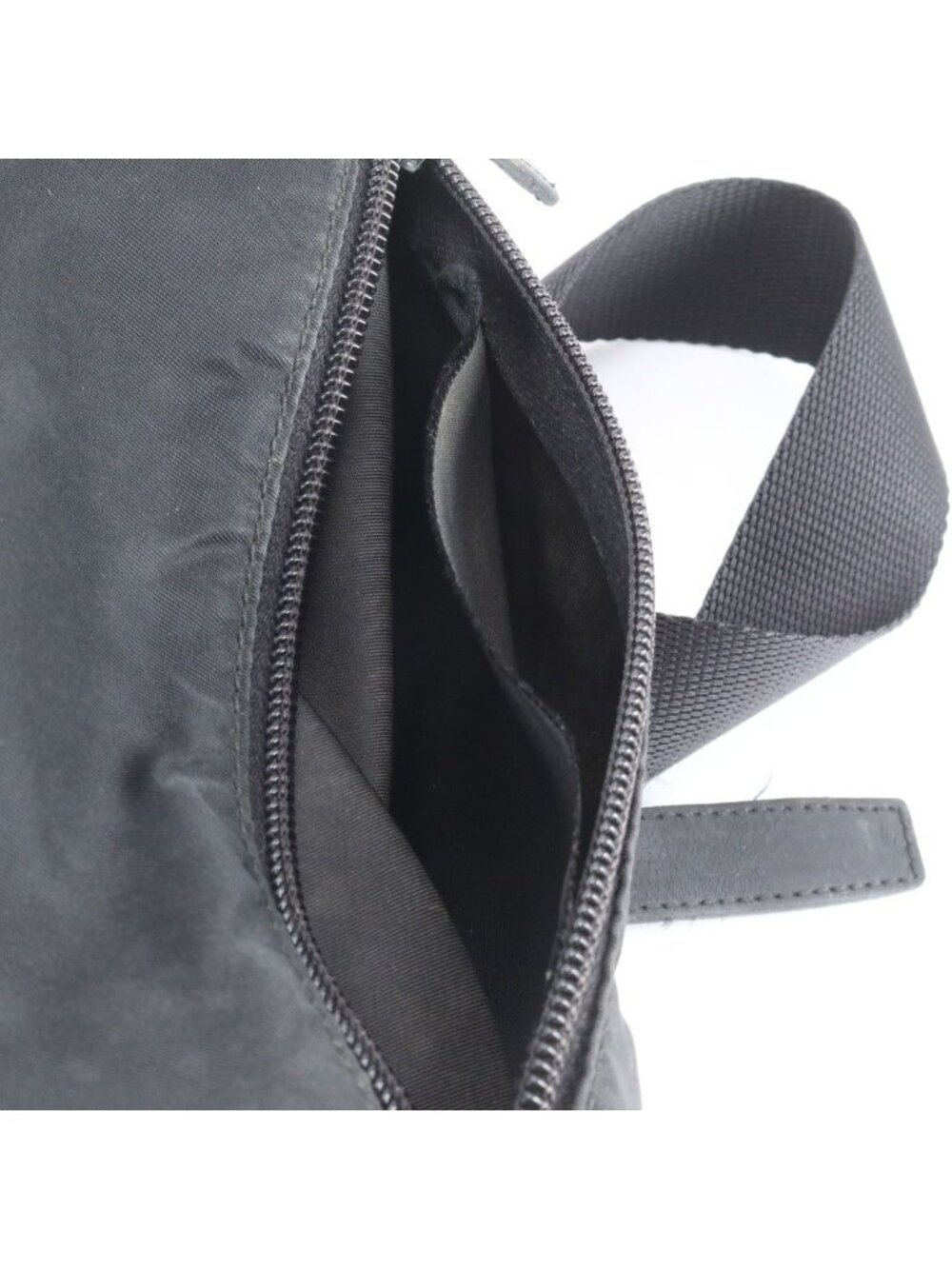 Prada Tessuto Nylon Triangle Logo Leather Shoulder Bag Crossbody Messenger Tote - Picture 7 of 8